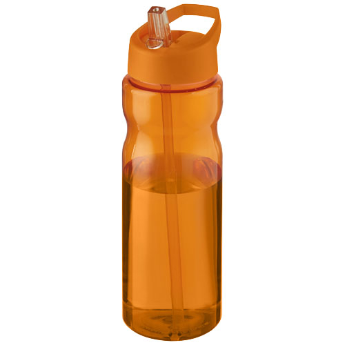 Bouteille de sport à couvercle 650ml personnalisée H2O Active® Base Orange et Orange